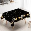Black Birthday Plastic Tablecloth 18 30 40 50 60 Year Birthday Party Decor Kids Women Birthday Party Supplies Favors Anniversary