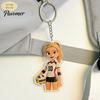 Acryl Volleyball Anhänger Mädchen Schlüsselanhänger, Cartoon Spieler Auto Schlüssel Thema Ring Ring, Schlüsselanhänger Schultaschen Rucksäcke Geldbörsen Leichter Anhänger