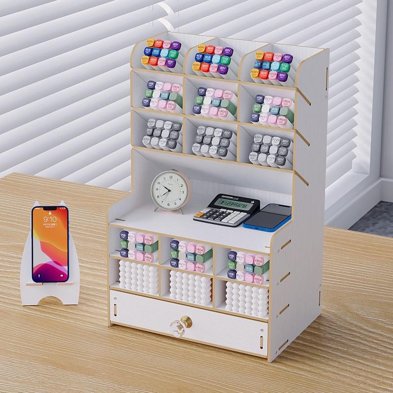 Nordischer Kreativer Holz-Stifthalter: Desktop-Organizer mit großer Kapazität und mehreren Fächern