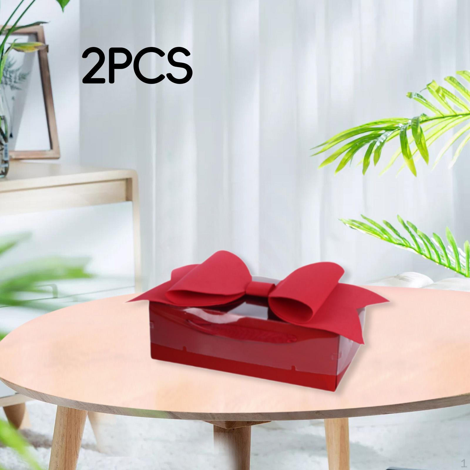 

2Pcs Valentine s Day Gift Boxes Flower Delicate with Bow Decor Valentines Gifts for Her червоний