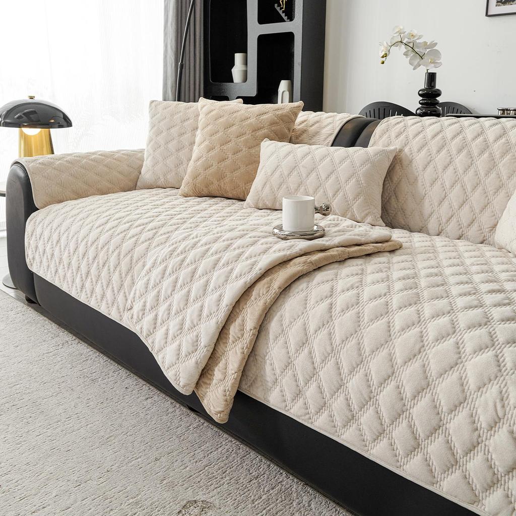 Hochwertiges rutschfestes Plüsch-Sofakissen für Ledersofas - Perfekt für Herbst und Winter