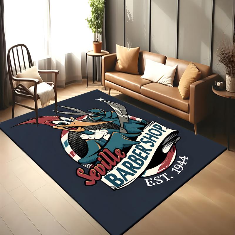 15 Size Barber Shop Retro Signage Area Rug Large Carpet Rug for Living Room Bedroom Kitchen Bathroom Bedside Play Anti-slip Mat