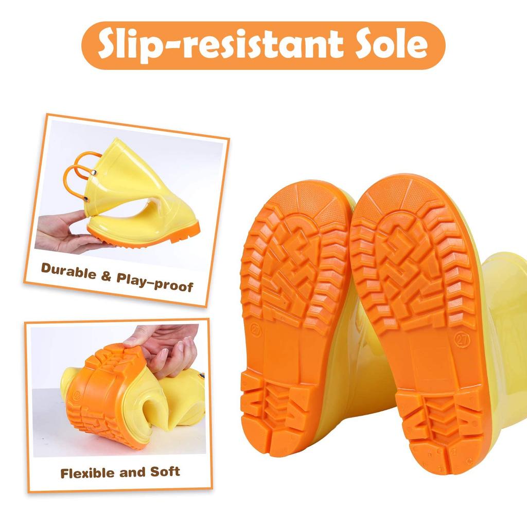 Fashion Litfun New Summer Rain Boots For Girls Boys Rubber Waterproof Platform Children Shoes Soft Sole Outdoor Comfort Rain Kids Boots