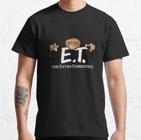 Novelty ET The Extra Terrestrial E.T. T-Shirts for Men Crewneck 100% Cotton T Shirt Short Sleeve Tee Unique Clothes for Male