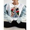 Maycaur New Harajuku Wounisex T Shirt Cartoon High Heel Graphic Printed White Ladies T-Shirt Casual Woman Shirt Funny Tee Shirt