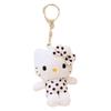 Sanrio Hello Kitty Black Bow Keychain Plush Pendant 9cm High White Polka Dots