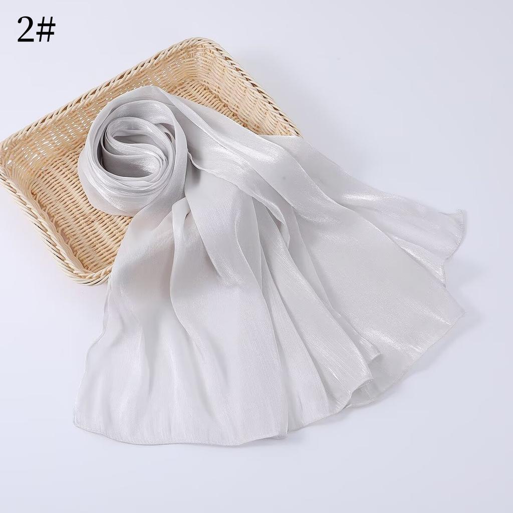 35 Colors Women Hijab Scarf Shiny Muslim Long Scarves Light Weight Soft Turban Shawl Organza Satin Shimmer Scarf