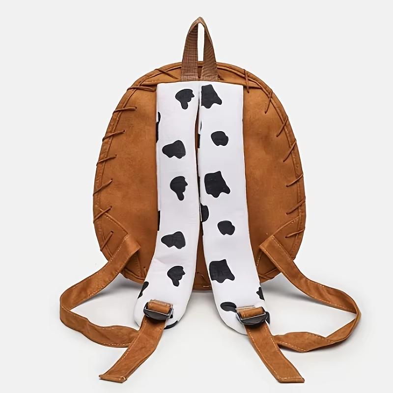 MINISO Cartoon Toy Story Woody Hat Backpack Cute Large Capacity Travel Backpack Cow Print Straps Unisex Backpack Travel