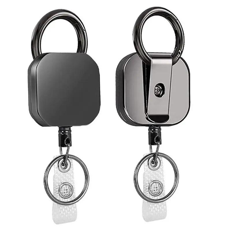 

Heavy Duty Retractable Metal Wire Keychain Pull Badge Scroll ID Lanyard Name Tag Holder Outdoor Tool Gift Convenient Practical
