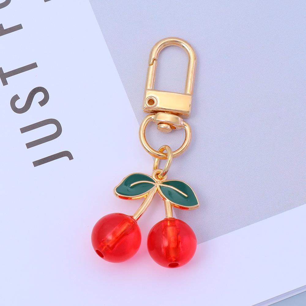 

Sweet Acrylic Strawberry Cherry Pendant Keychain Ins Styles Fruit Keyring Girls Wallet Decor Accessories Airpods Ornament Gift