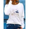 T-shirt da donna a maniche lunghe con stampa creativa, traspirante, morbida e confortevole, adatta per l'abbigliamento casual tutto l'anno