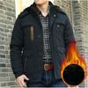 Winter Medium and Long Cotton-padded Jacket with Fleece Thermal Casual Jacket Men's Clothing