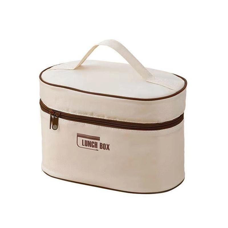 Lunch Box Insulation Bag Portable Bento Handbag For Office Worker Student -No Bowl Aluminum Foil Large Capacity Thermal Bags