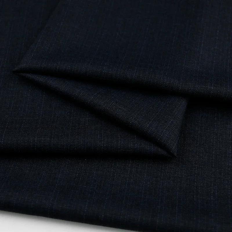 100x150cm Dark Patterned Thin Anti-wrinkle Suit Fabric for Clothes Vest Trousers Sewing Checkered Striped Cloth Black Blue
