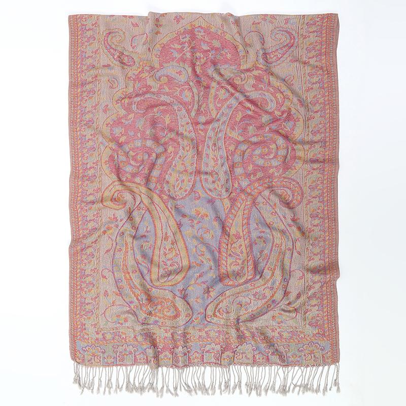 Paisley Pashmina Shawl Scarf Women Jacquard Cashew Printed Scarves Borders Female Tassel Travel Blanket Wraps Ethnic Shawls