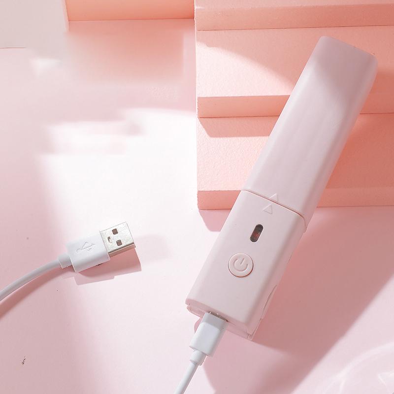 Tragbarer Mini-Haarglätter mit süßem USB-Stick für glattes Haar, Schlafsaal, kleine Power-Schiene, flauschiger Pony, glattes Haar, Lockenstab