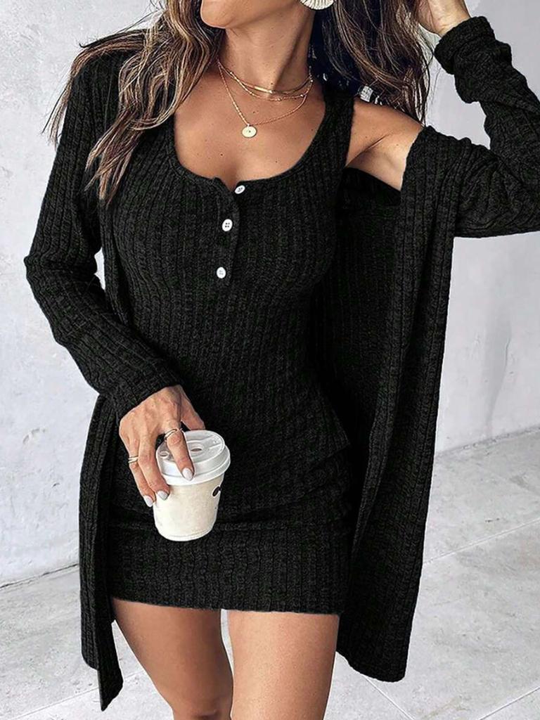 Autumn and winter models, dress jacket two-piece set, sexy slim-fitting solid-color pit strip vest skirt women's clothing