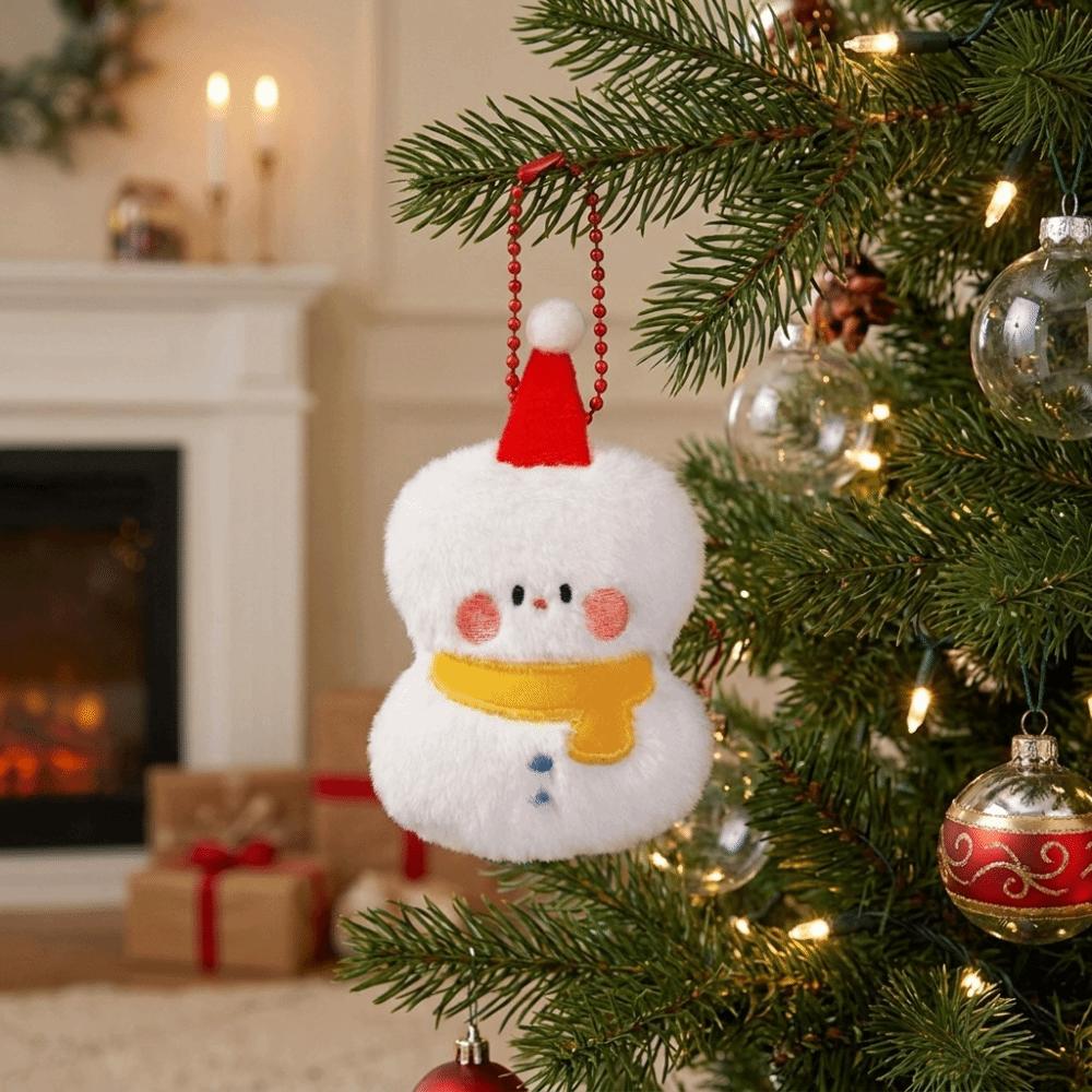 Santa Claus Christmas Keychain Snowman Plush Keyring Fluzzy Christmas Tree Pendants Festival