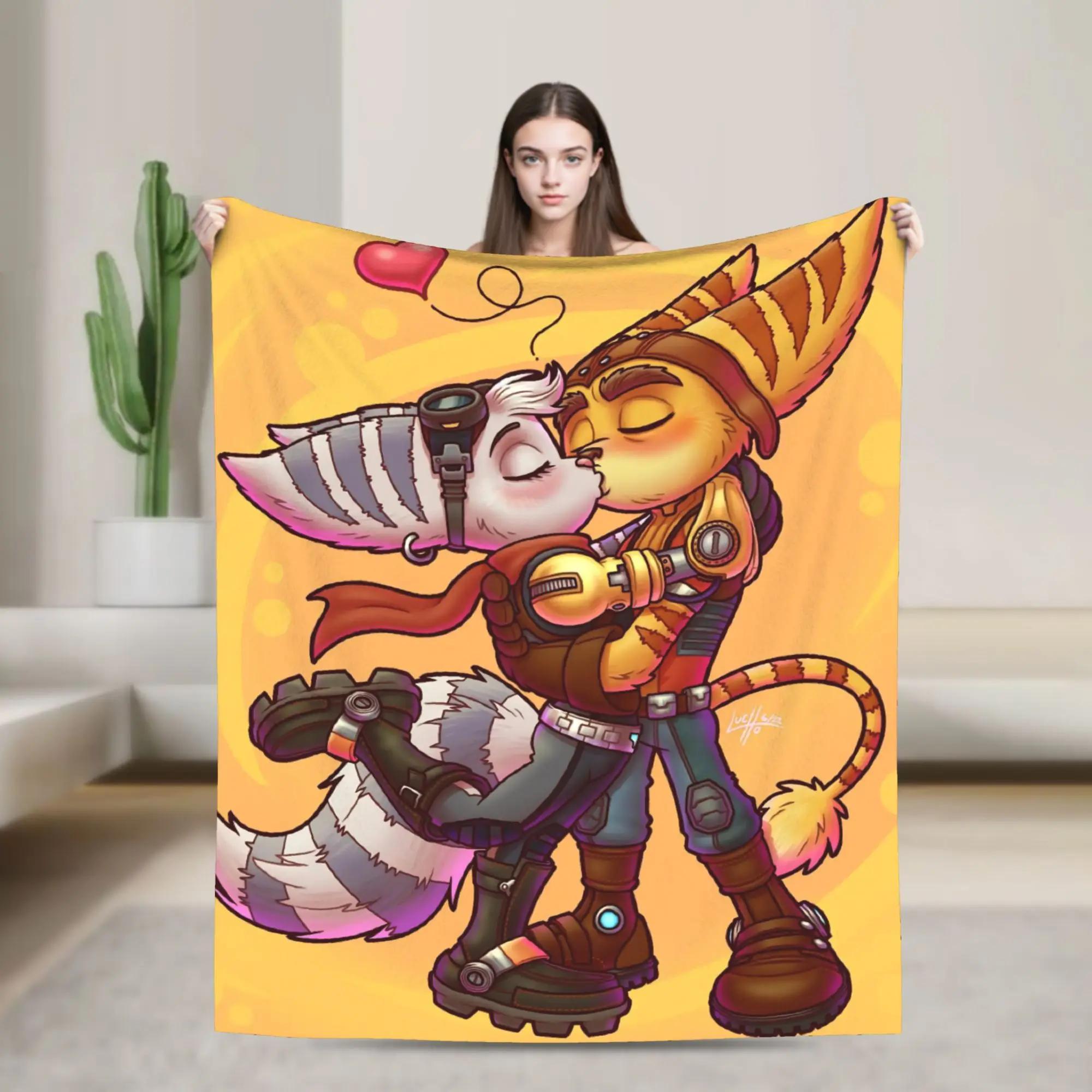 

Soft Flannel Airplane Themed Throw Blanket for Girls Boys Perfect for Travel Sofa Bed Cover Bedspread Ratchet and Clank Design 40x50inch 101x127cm