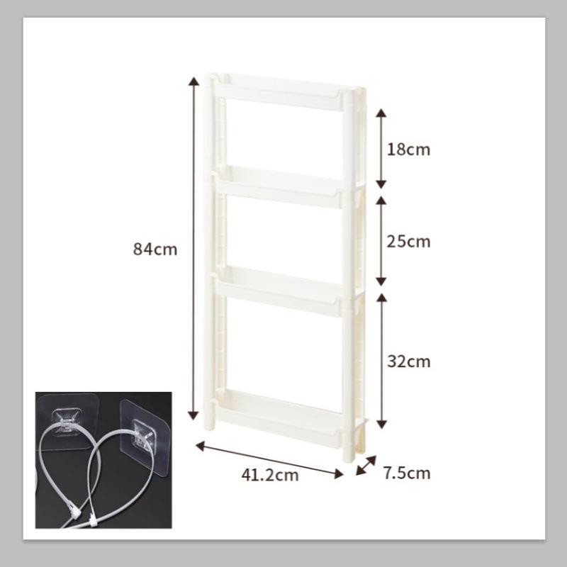 Slim Behind-Door Storage Trolley: Multi-Layer Shelf for Bathroom & Toilet.