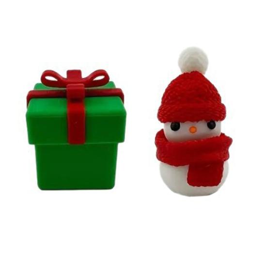 Yousheng 1/2/3/4Pcs 3D Printed Christmas Figurine Santa Snowman Star Topper Xmas Tree Gift Box Statue Holiday Party Decoration Ornament