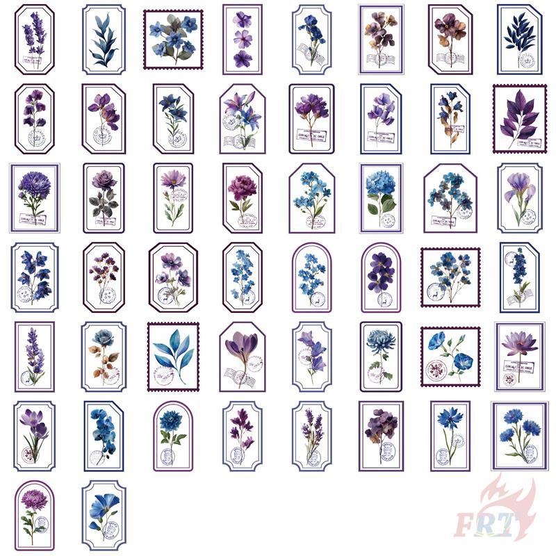 50 шт./набор фиолетовые штампы с цветами ПЭТ наклейки водонепроницаемые DIY модные дудл наклейки