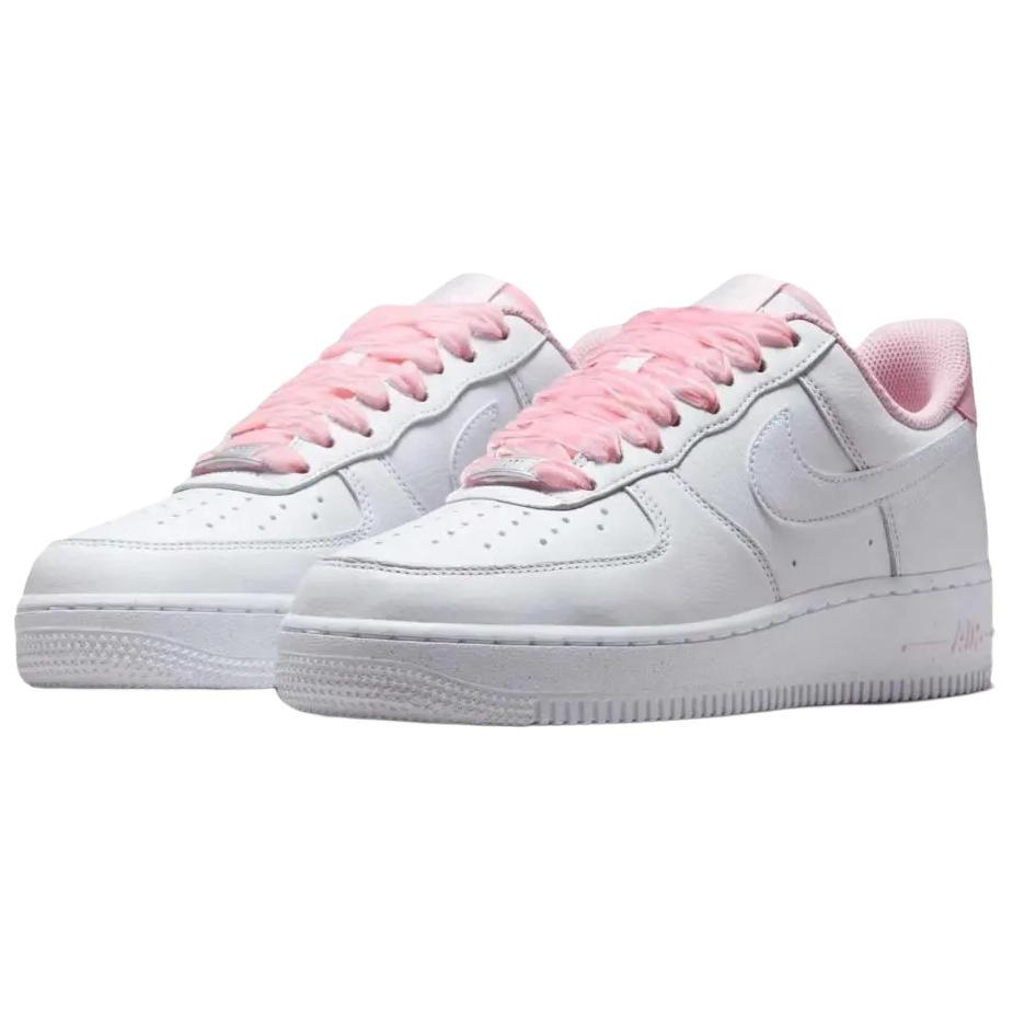Nike Air Force 1 Low Pink Velvet Laces Women Sneakers White Pink-Foam HV4403-601