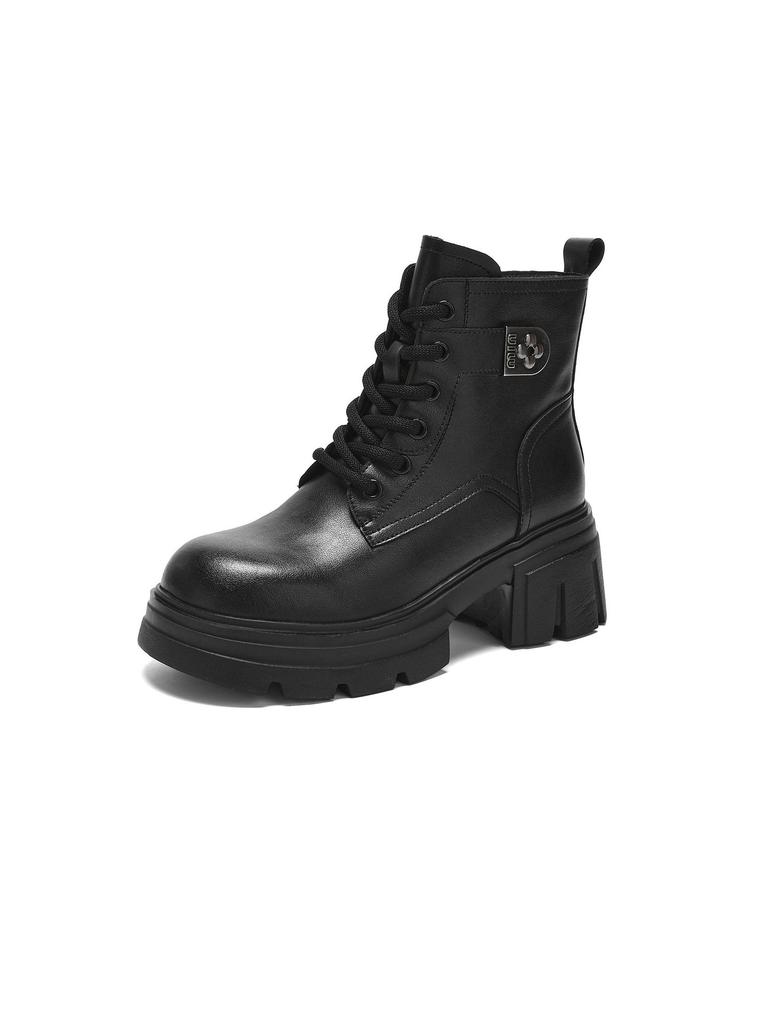 Thick-soled Boots, Women's Shoes, Chunk-heeled Height-increasing Ankle Boots, Casual and Versatile Boots