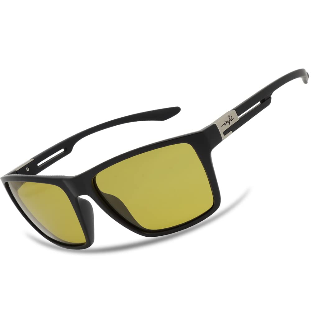 

INFI Polarized Sunglasses for UV Gradient Black Frame with Smoke Lenses and Blue Designer Model Black with Yellow for Men and Women Fishing, Driving,
