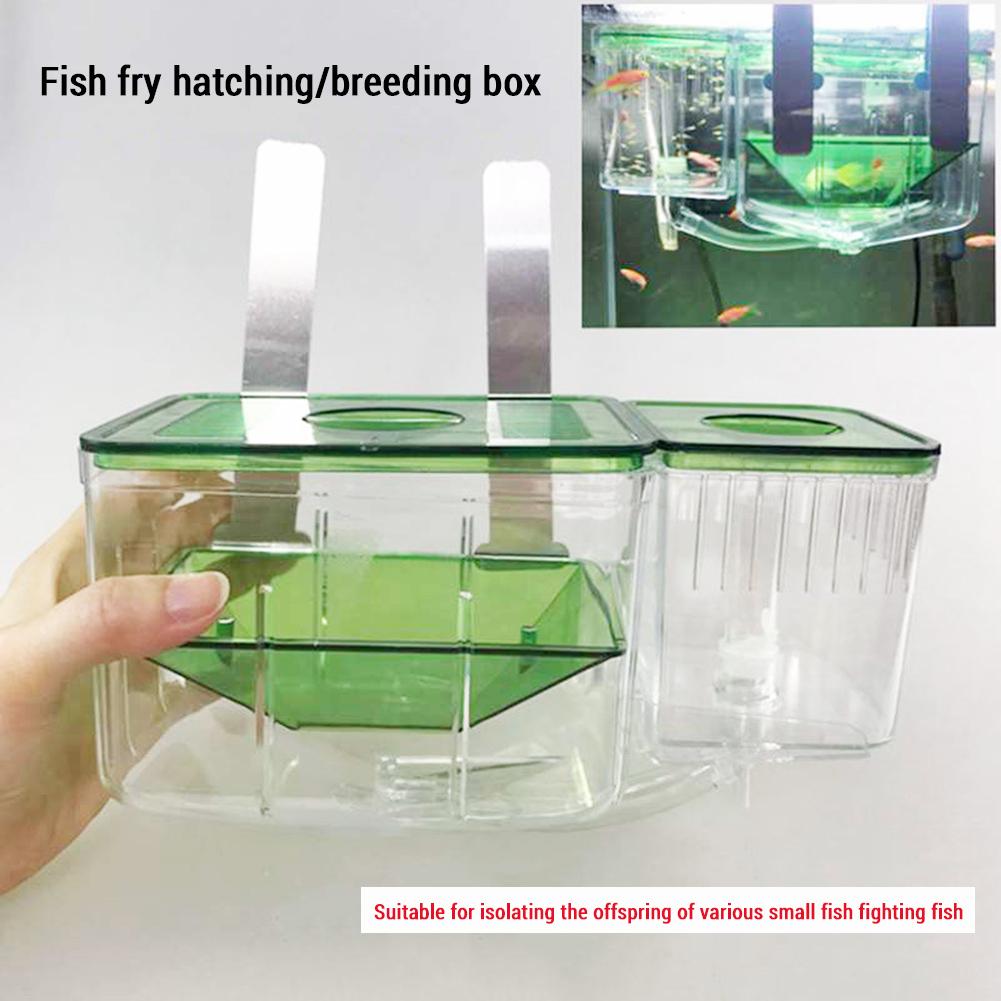 ABS Fish Breeder Box Fish Isolation Box Aquarium Fish Tank Hatchery Incubator Breeding Box For Baby Fish Shrimp Clownfish Guppy