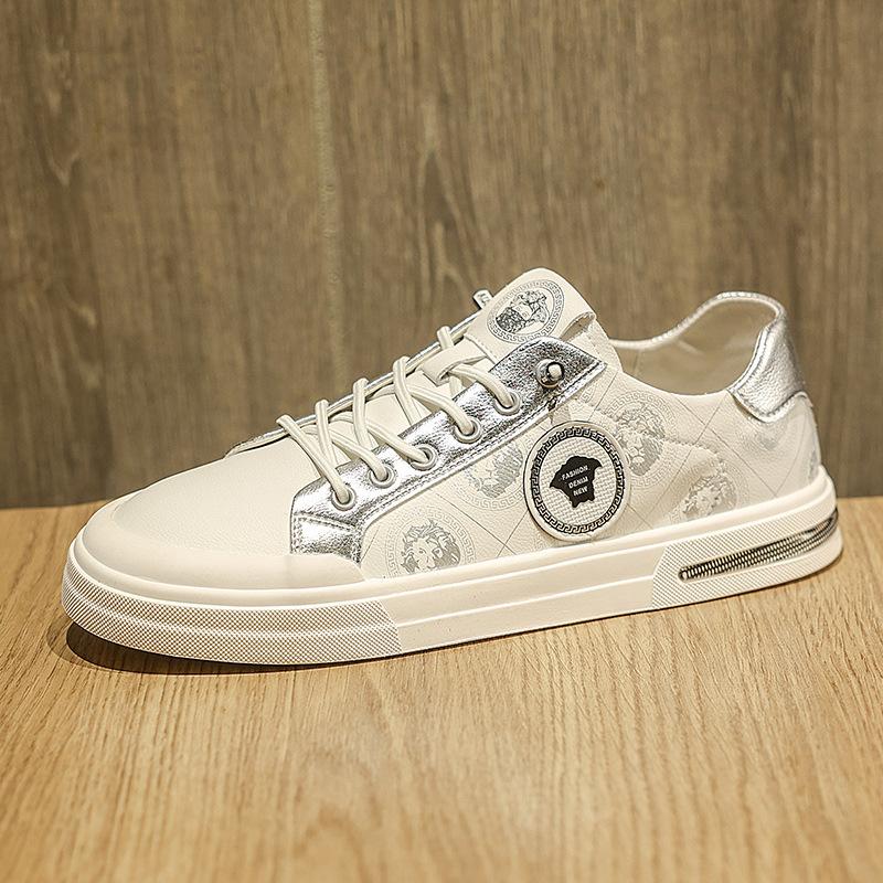 

Осень 2024 года, новые мужские кожаные легкие роскошные туфли для серфинга, для молодых студентов, белые туфли, нишевая мужская обувь для спорта 39 бежевый