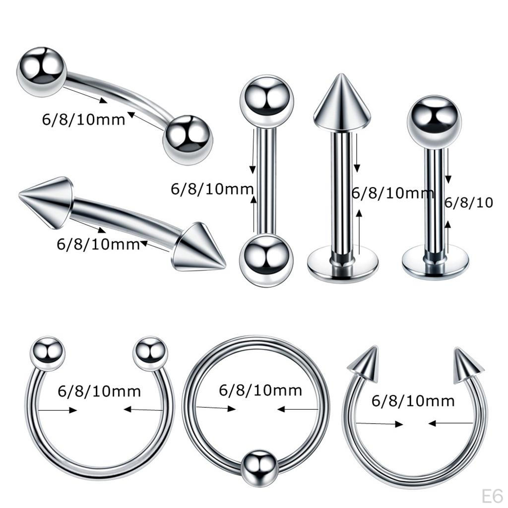 Stainless Steel Nose / Lip Eyebrow Hoop Earrings Tragc Piercings