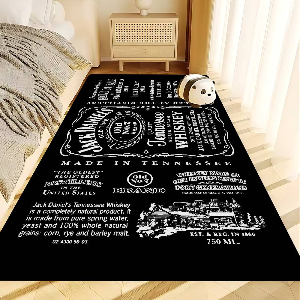 Tappeto da corridoio lavabile antiscivolo con motivo Jack-Daniels Whisky Tappeto per area divani e poltrone del soggiorno Tappetino per ingresso cucina Tappeto da area