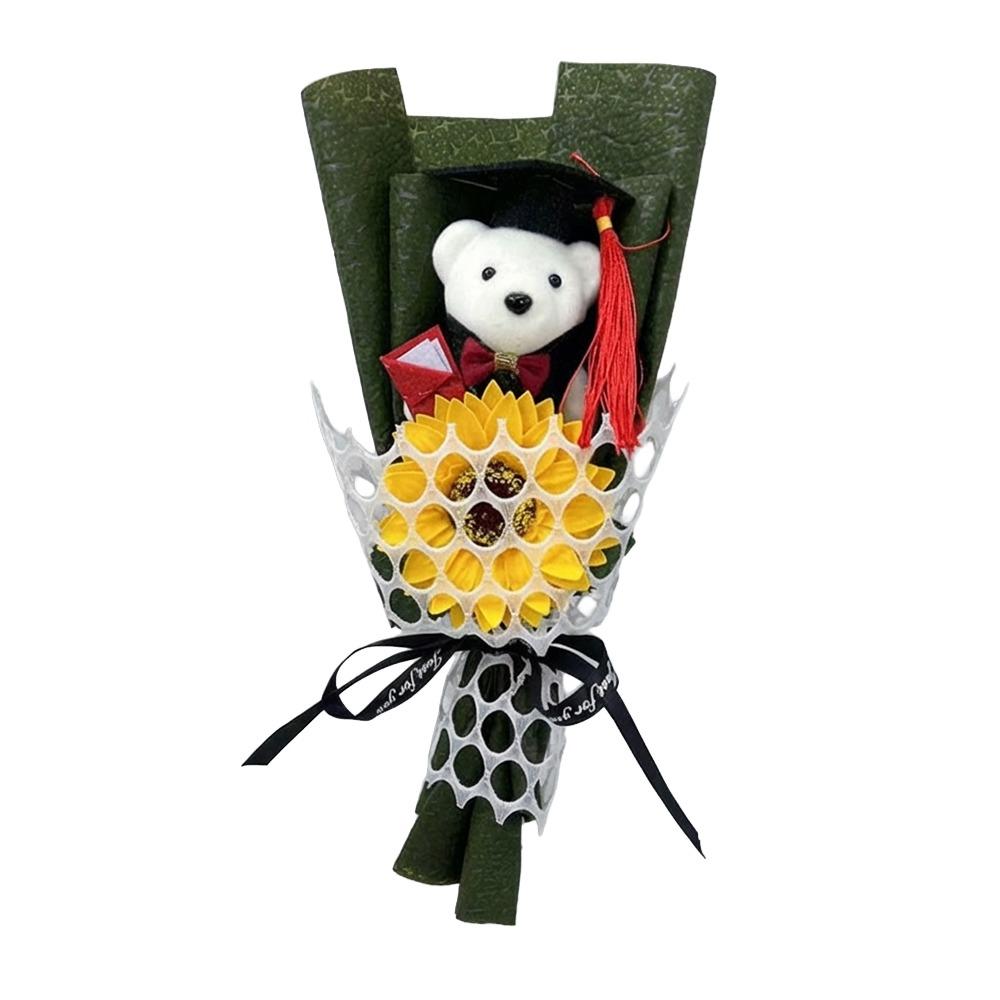 Dekoration Sonnenblumen Bär Strauß Plüsch Süßer Bär Strauß Neues Plüschtier Sträuße Abschlussgeschenk