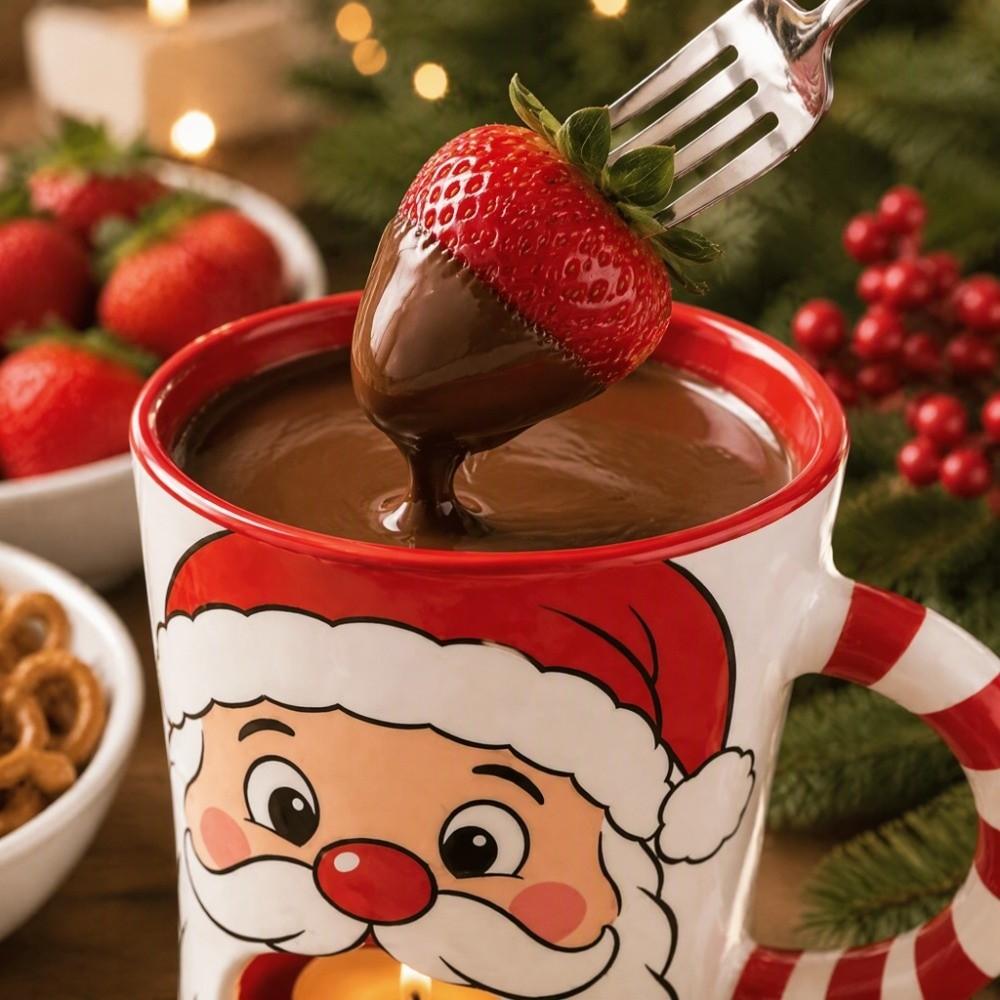 Ceramic Chocolate Melting Cup With Fork Ceramic Candle Warmer Chocolate Melting