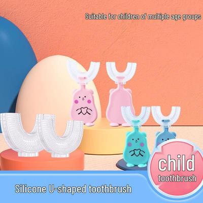 U-Shaped Silicone Toothbrush for Babies & Toddlers (Ages 0-12) - Soft Bristles