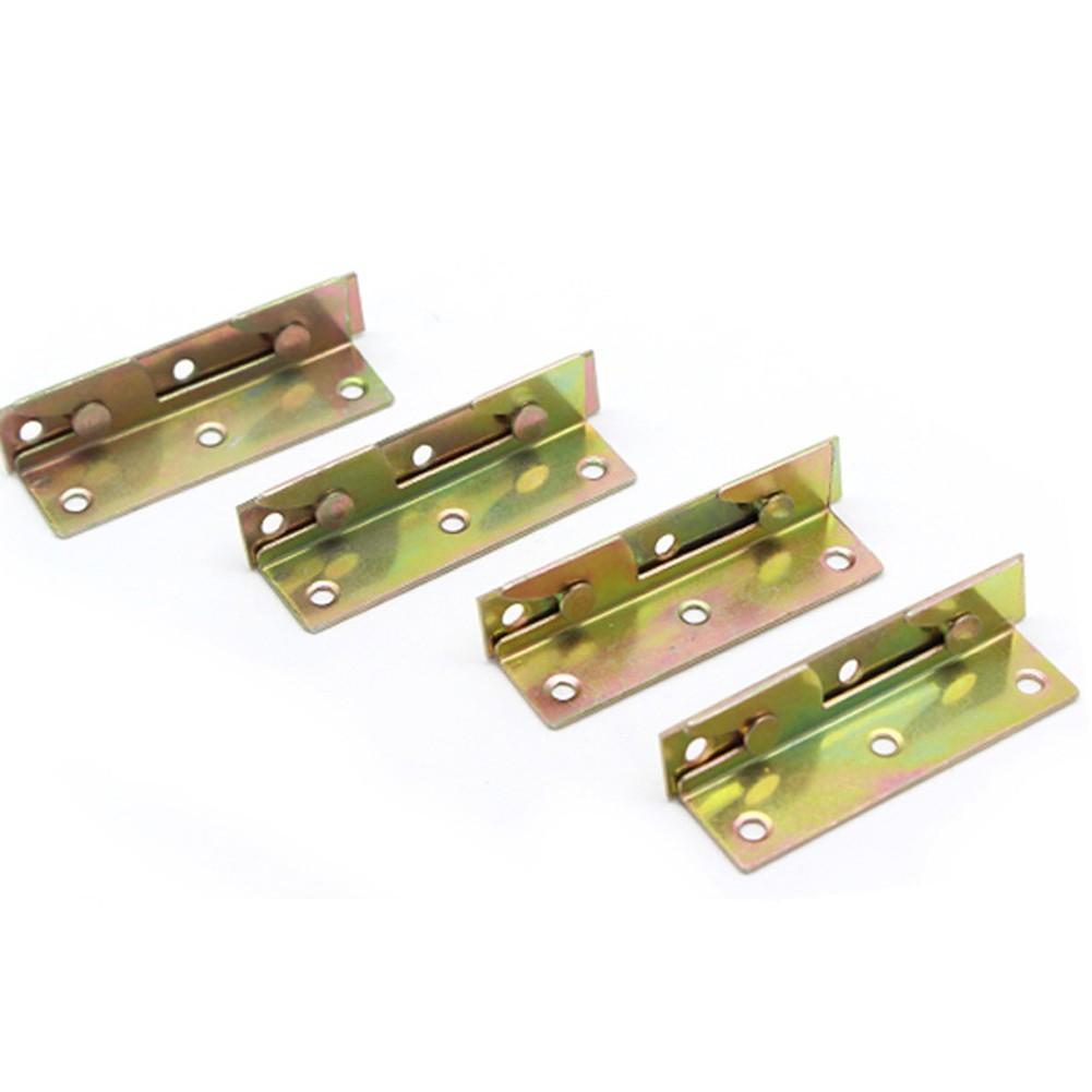 4 Sets Non-Mortise Bed Furniture Hinge Fixing Connector, Bed Rail Bracket