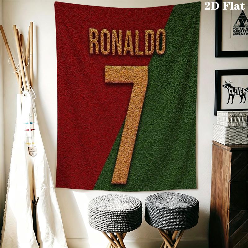 C Ronaldo Wall Tapestry Aesthetic Wall Hanging Printed Fabric Blanket Decorative Tapestries for Bedroom Living Room Home Decor