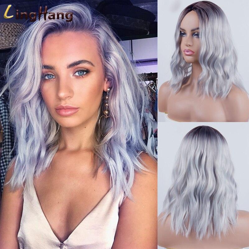 Capelli sintetici a onda d'acqua corta 4 colori disponibili Parrucca per donna Capelli finti giornalieri in fibra resistente al calore