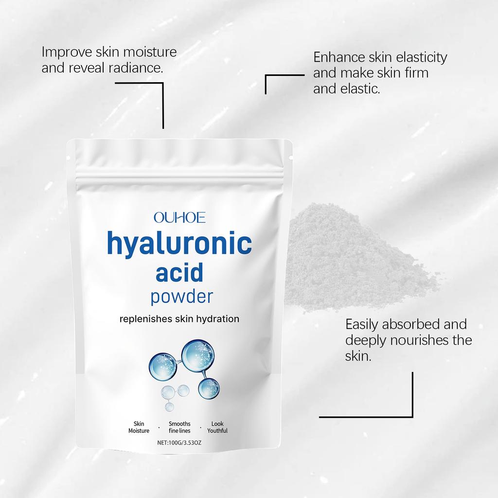 Hyaluronsäure-Maskenpulver Feuchtigkeitsspendend Aufweichend Nährend Hydrierend Glättend Aufhellend Verjüngend Verbessert Trockene Gesichtshautpflege