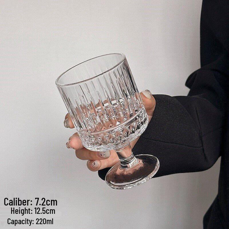 Retro Sunflower Embossed Stemmed Glass