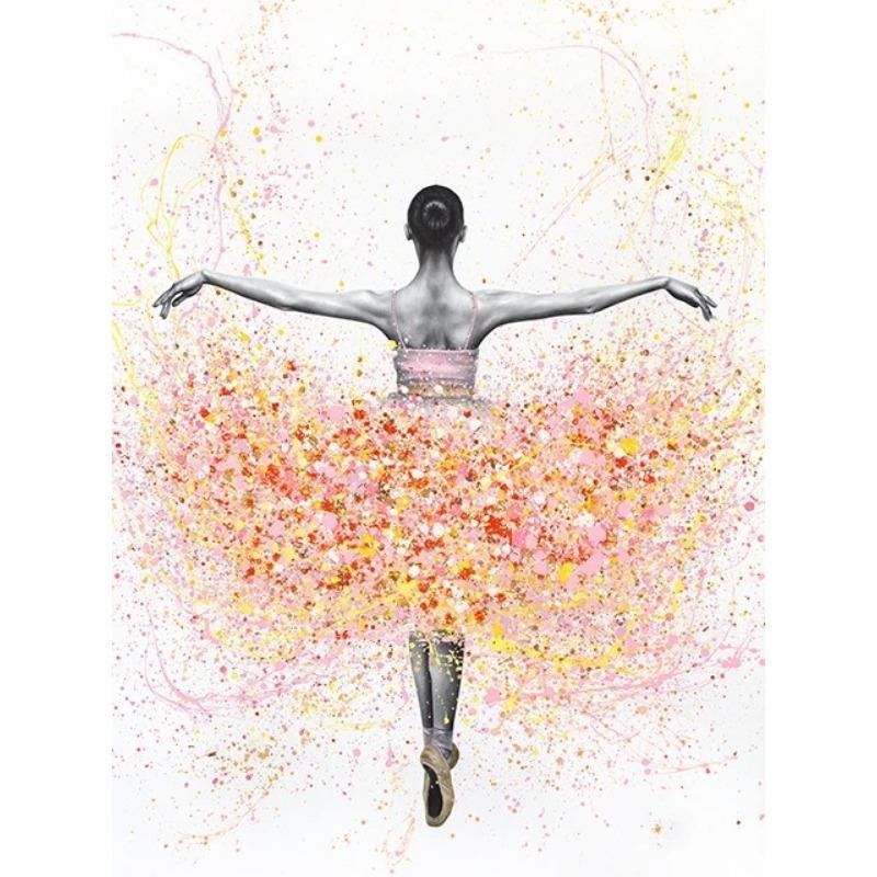 Ballerina Girl Poster Floral Dancer Canvas Painting Ballet Wall Art Picture Prints For Dance Studio Home Decor Modern Mural