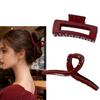 Fashionable and Simple Burgundy Glossy Square Hair Clip, Large Hairpin, Women's Hair Accessory Suitable for Daily Casual Wear, New Year's Parties, a