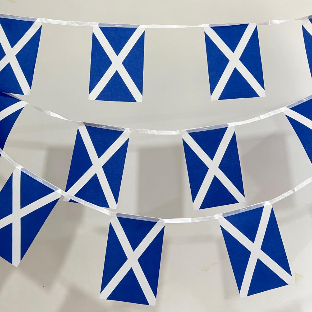 CZY 20pcs/14x21cmScotland  Flags Sports Celebration Decoration Vibrant Scottish Pennant Banner Outdoor Hanging Polyester 14x21cm