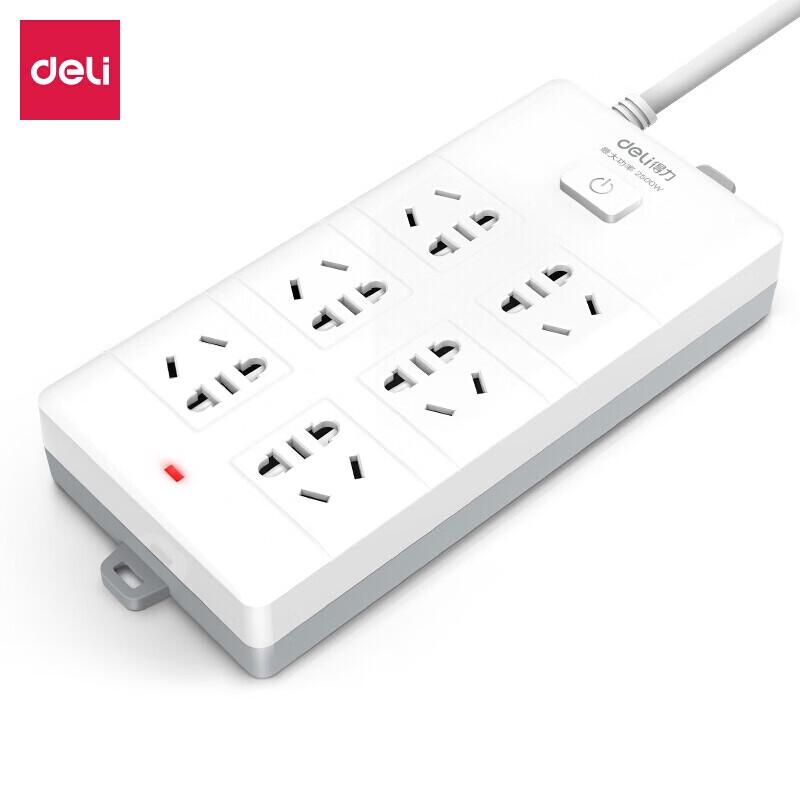 Deli 18260-02 Safety Power Strip CN plug (adapter included)