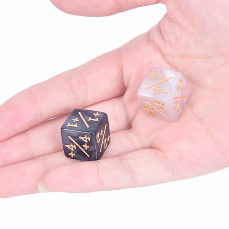 10pcs  Gathering Game Counter 14mm (5*Black+5*White) Acrylic Digital Entertainment Dices Six-sided Counting Dice +1/-1 Dice Toy