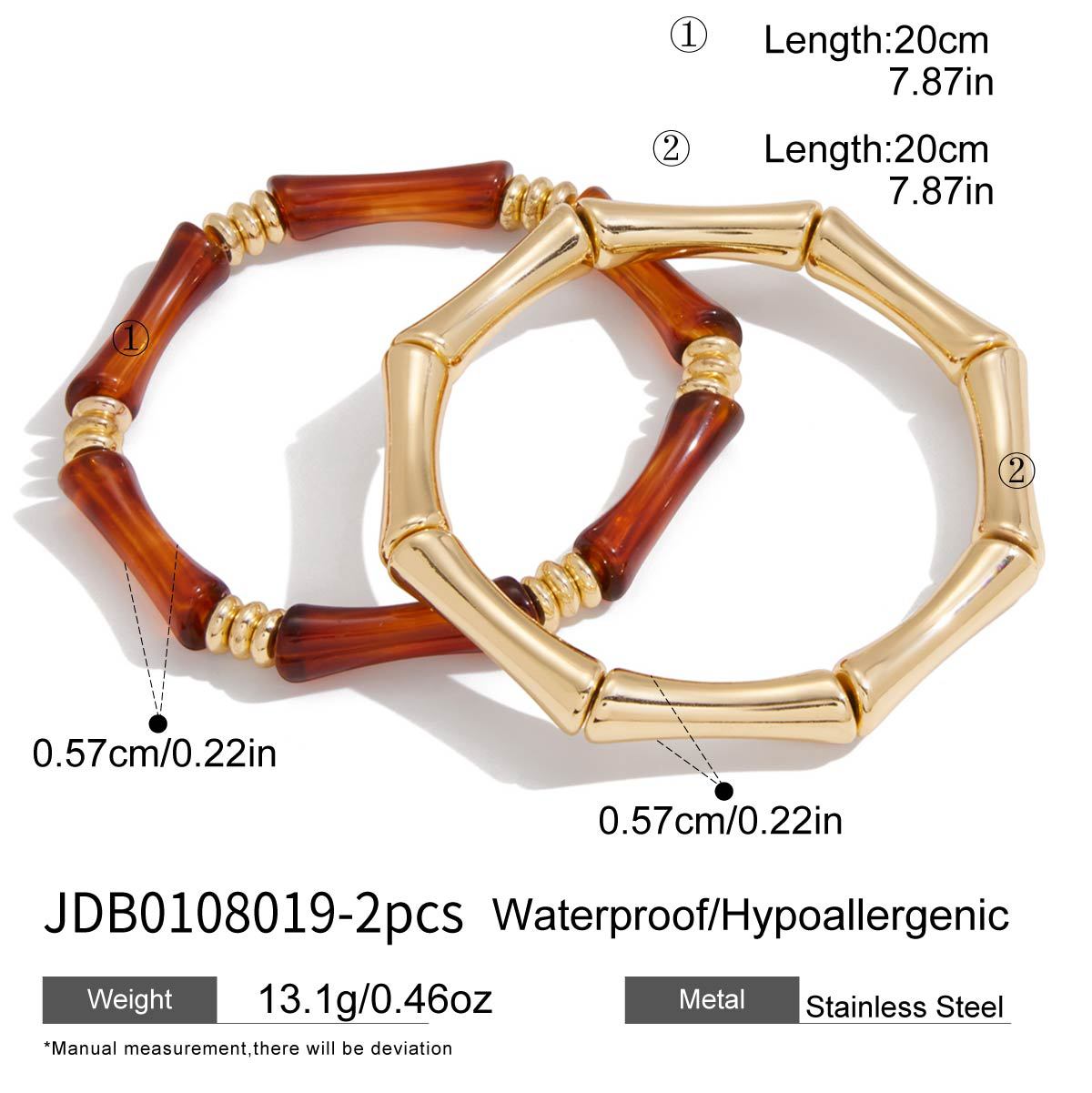 JYL TS Bracelet  Bamboo Style Invokes Growth & Resilience JDB0108019-2pcs шампанского