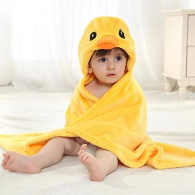 Morbido cartone animato con cappuccio Accappatoio per bambini Simpatico animale Neonati Coperta quadrata Avvolgente da bagno con cappuccio Swaddle Accappatoio neonato Mantello Asciugamano per bambini