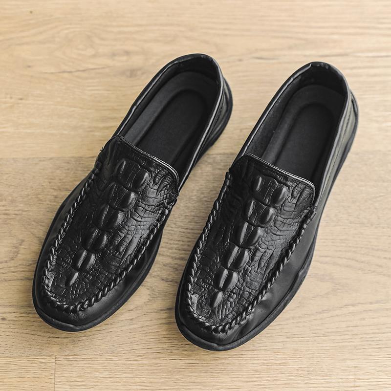 Fashion 2025 New Business Men's Casual Leather Shoes British Trend Fashion Flat Designer Doudou Shoes Men's Cross-border Business Shoes