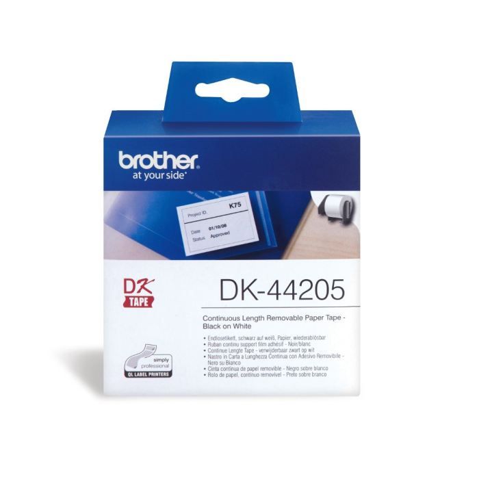Abnehmbares Papierband Brother P-TOUCH DK-44205 - 62x30,48 mm